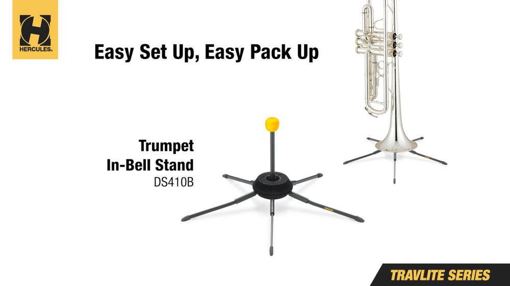 Hercules DS410B Trumpet Stand Easy Set Up Easy Pack Up!