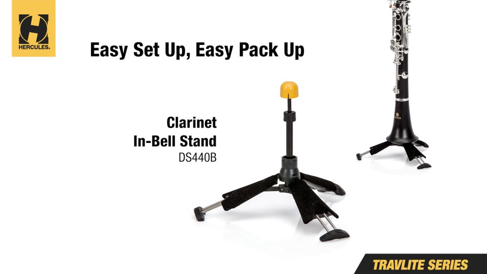 Hercules DS440B Clarinet Stand Easy Set Up Easy Pack Up!