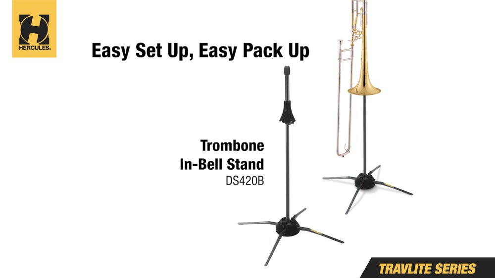 Hercules DS420B Trombone Stand Easy Set Up Easy Pack Up!